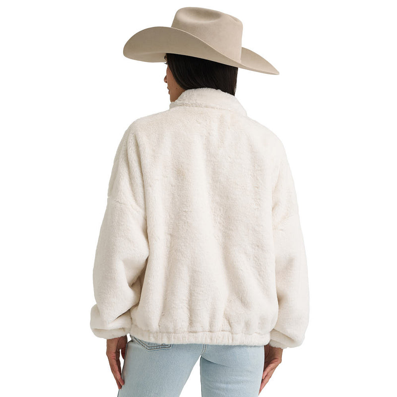 Wrangler Women's Retro White Faux Fur Collar Jacket