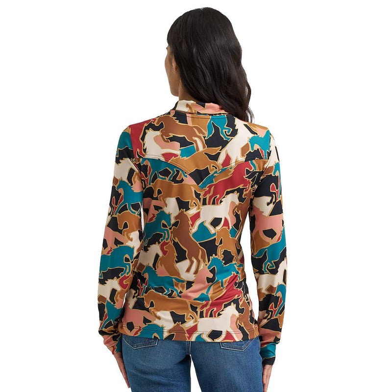 Wrangler Women's Fleece Horse Print Pullover