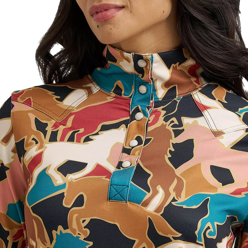 Wrangler Women's Fleece Horse Print Pullover