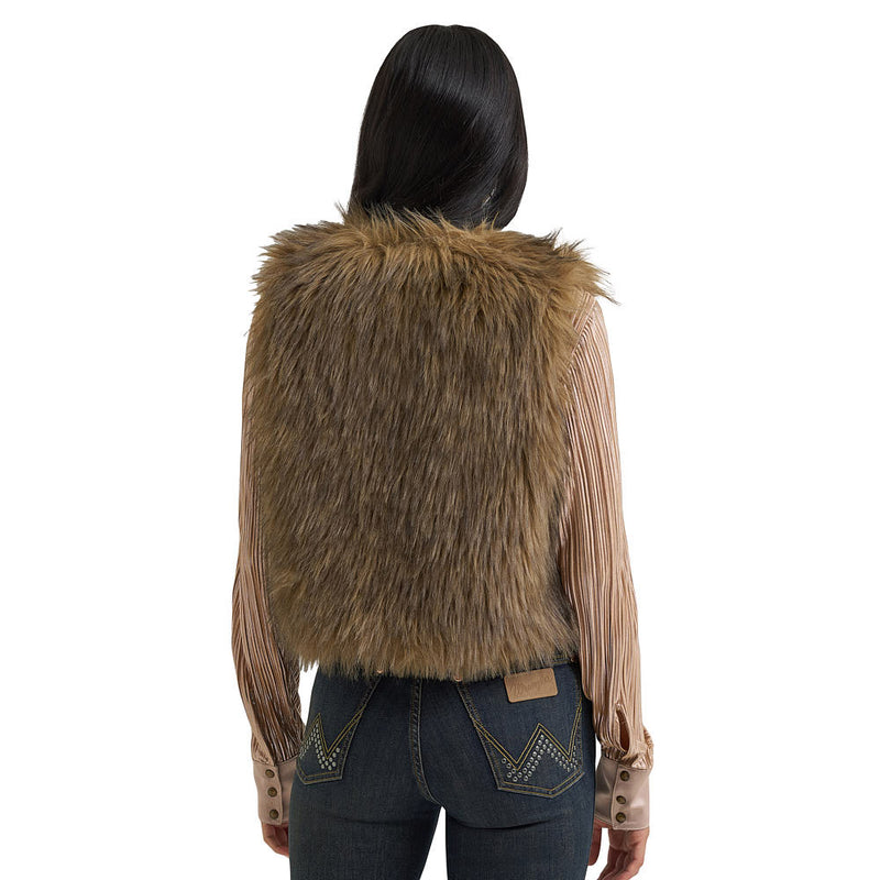 Wrangler Women's Lainey Wilson Brown Fur Vest