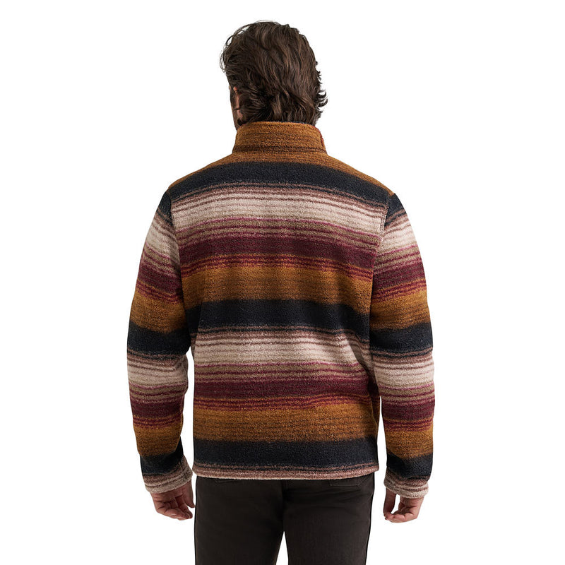 Wrangler Men's Hay Away Sherpa Aztec Port Stripe Pullover