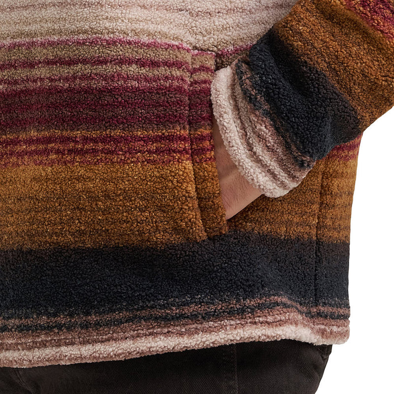 Wrangler Men's Hay Away Sherpa Aztec Port Stripe Pullover