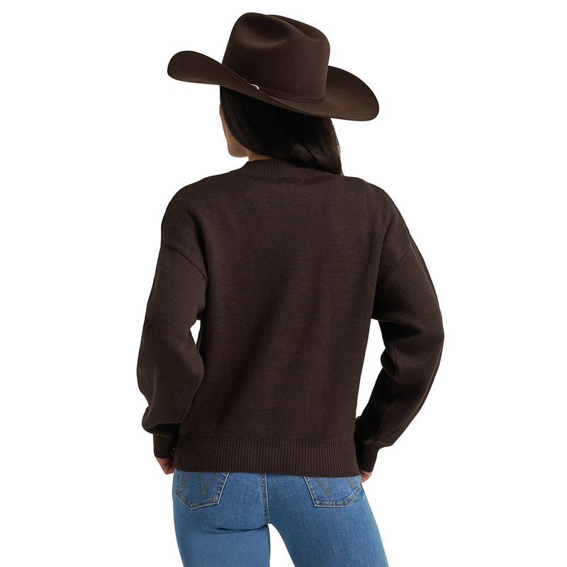 Wrangler Women's Brown Bucking Horse Sweater