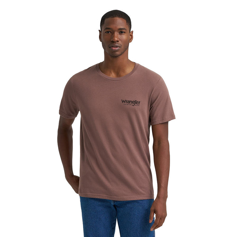 Wrangler Men's Coffee Quartz Logo Tee Shirt