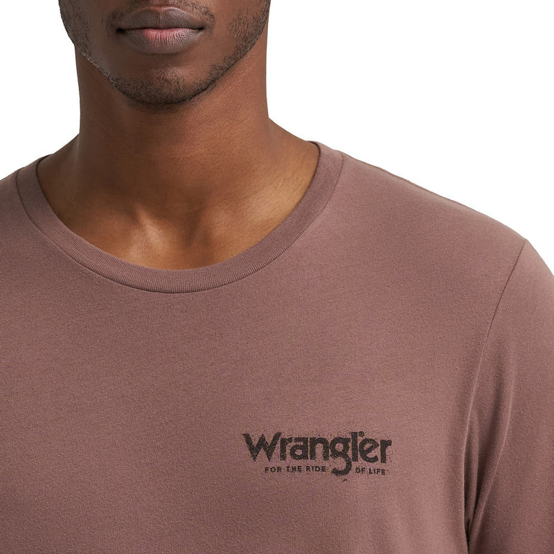 Wrangler Men's Coffee Quartz Logo Tee Shirt