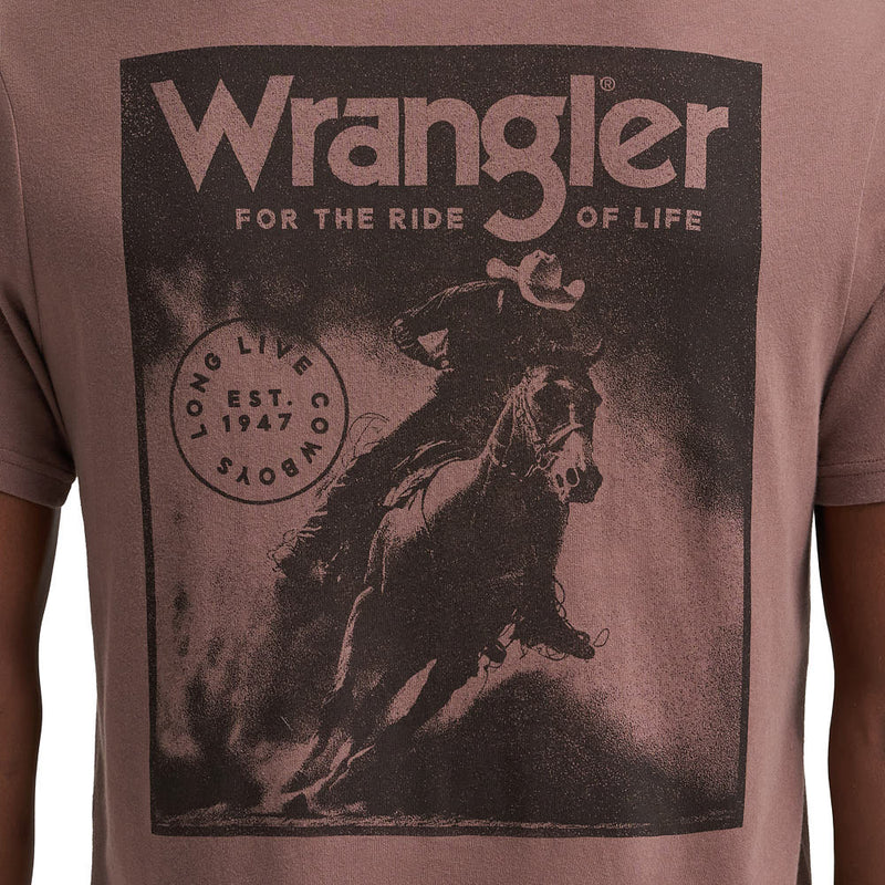 Wrangler Men's Coffee Quartz Logo Tee Shirt