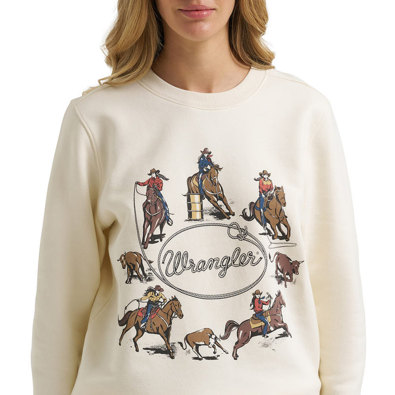 Wrangler Women's White Rodeo Event Sweatshirt