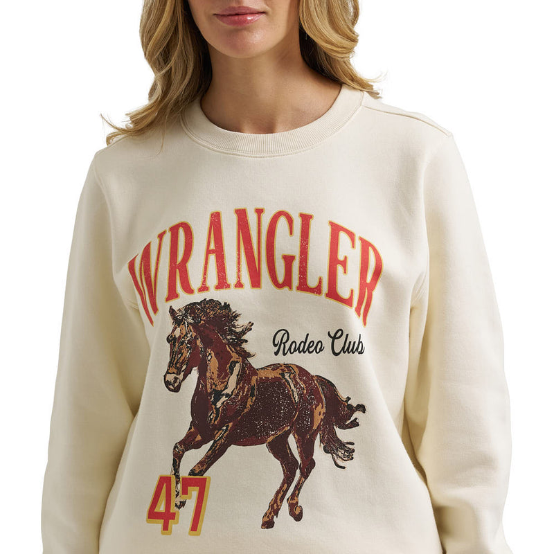 Wrangler Women's White Rodeo Club Sweatshirt