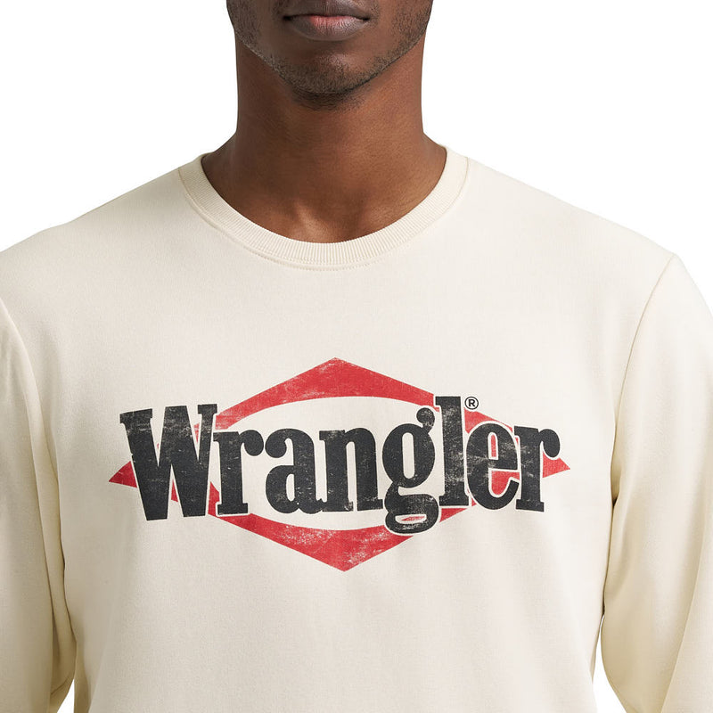 Wrangler Men's White Logo Fleece Pullover
