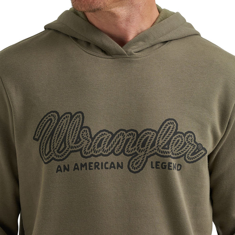 Wrangler Men's Dusty Olive Logo Hoodie