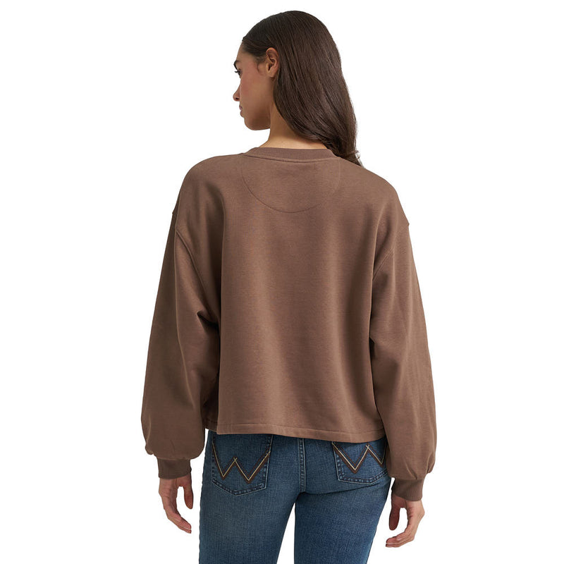 Wrangler Women's Coffee Shimmer Horseshoe Sweatshirt