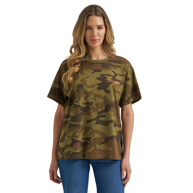 Wrangler Women's A Little Cowboy In Us Camo Tee Shirt