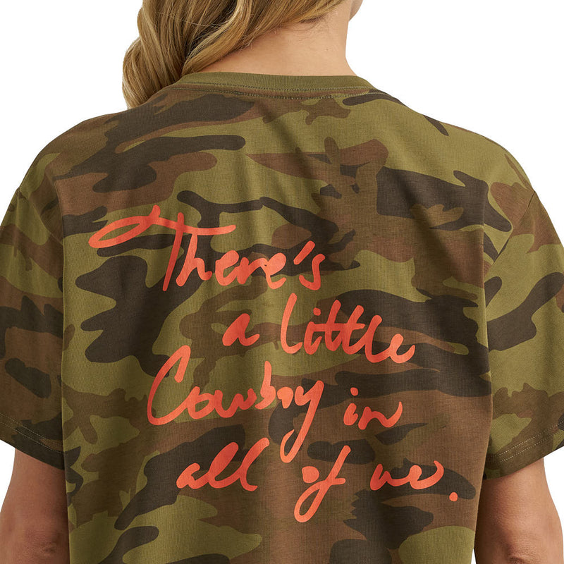 Wrangler Women's A Little Cowboy In Us Camo Tee Shirt
