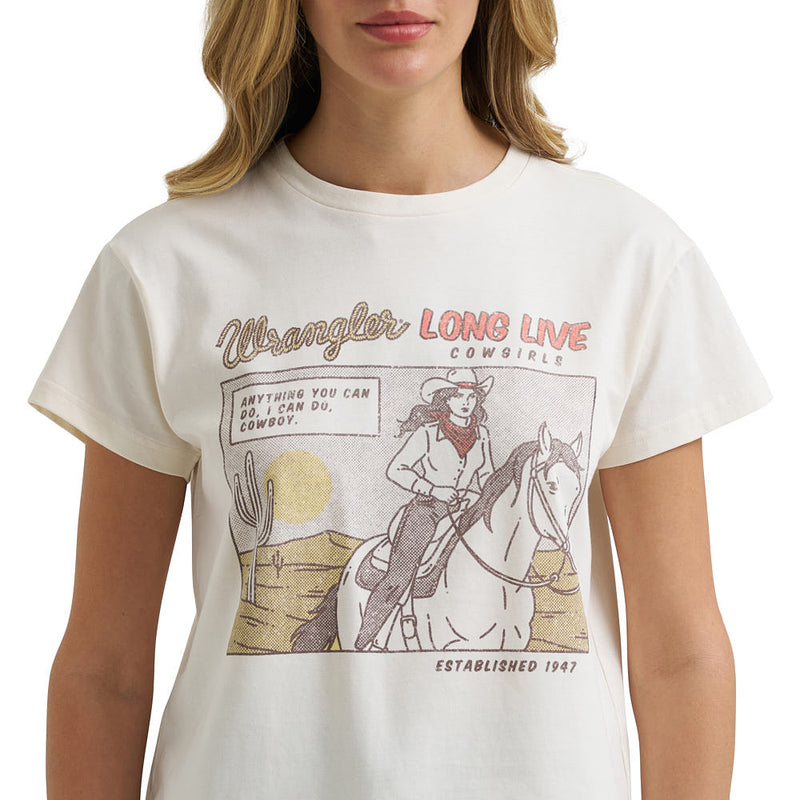 Wrangler Women's Egret Long Lives Cowgirls Tee Shirt