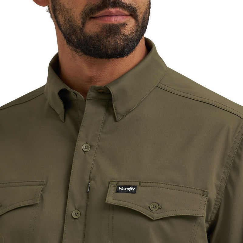 Wrangler Men's Olive Nights Live In Long Sleeve Shirt