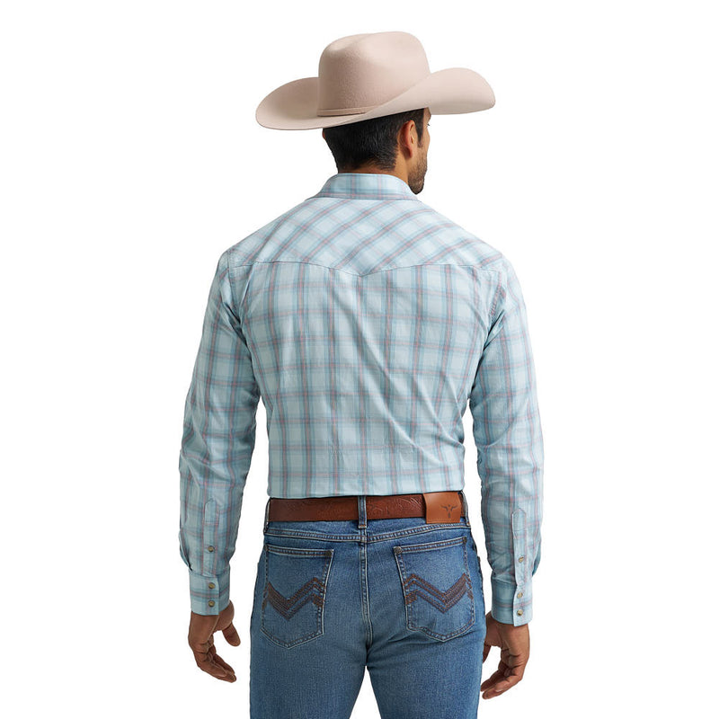 Wrangler Men's 20X Advanced Comfort Blue Plaid Shirt