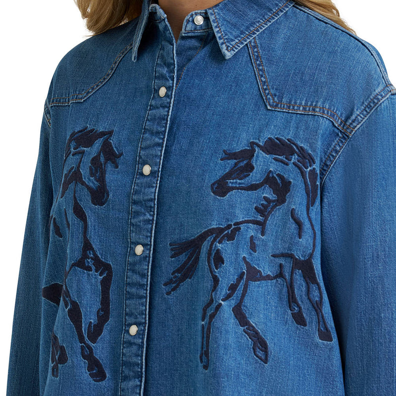 Wrangler Women's Midnight Horse Snap Shirt