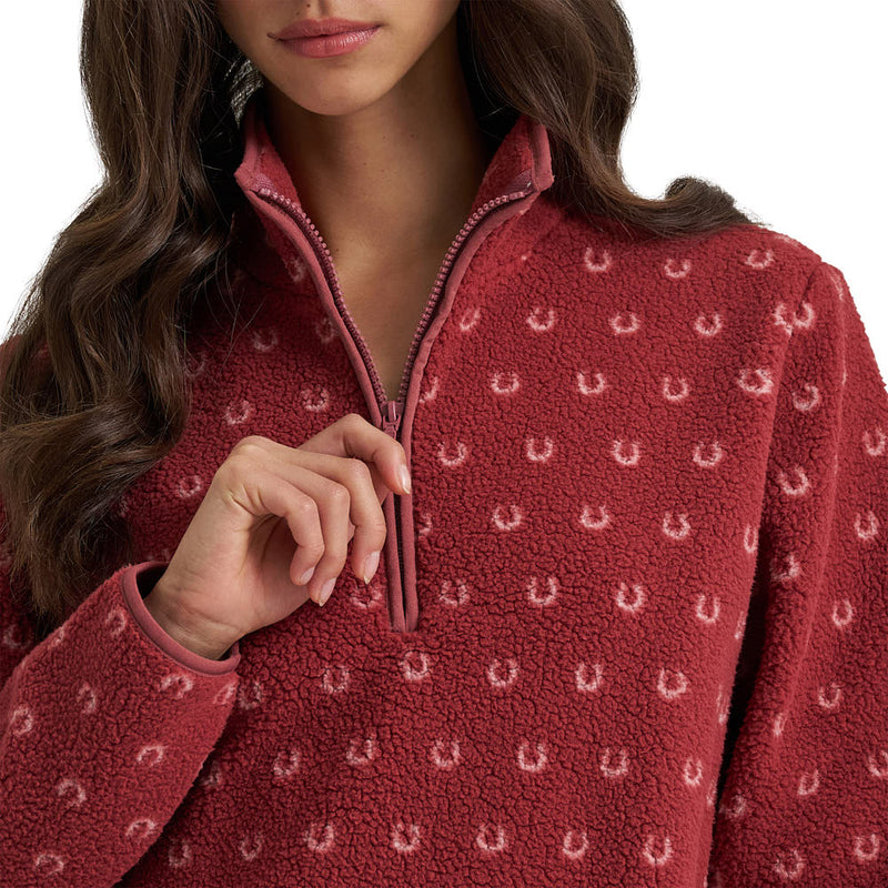 Wrangler Women's Horseshoe Sherpa Zip Pullover