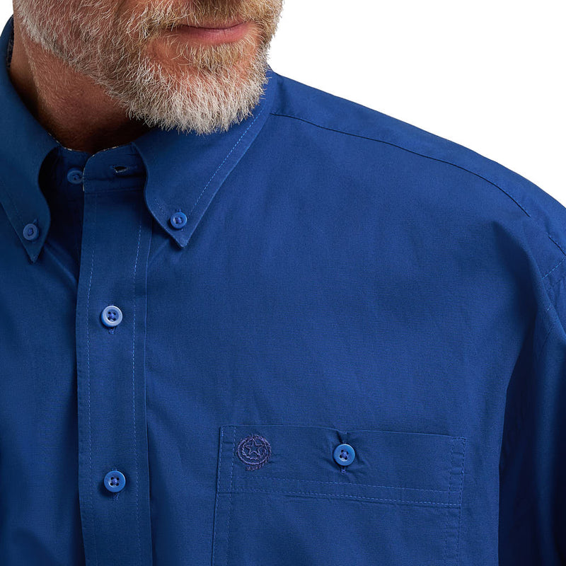 Wrangler George Strait Blue Solid Shirt