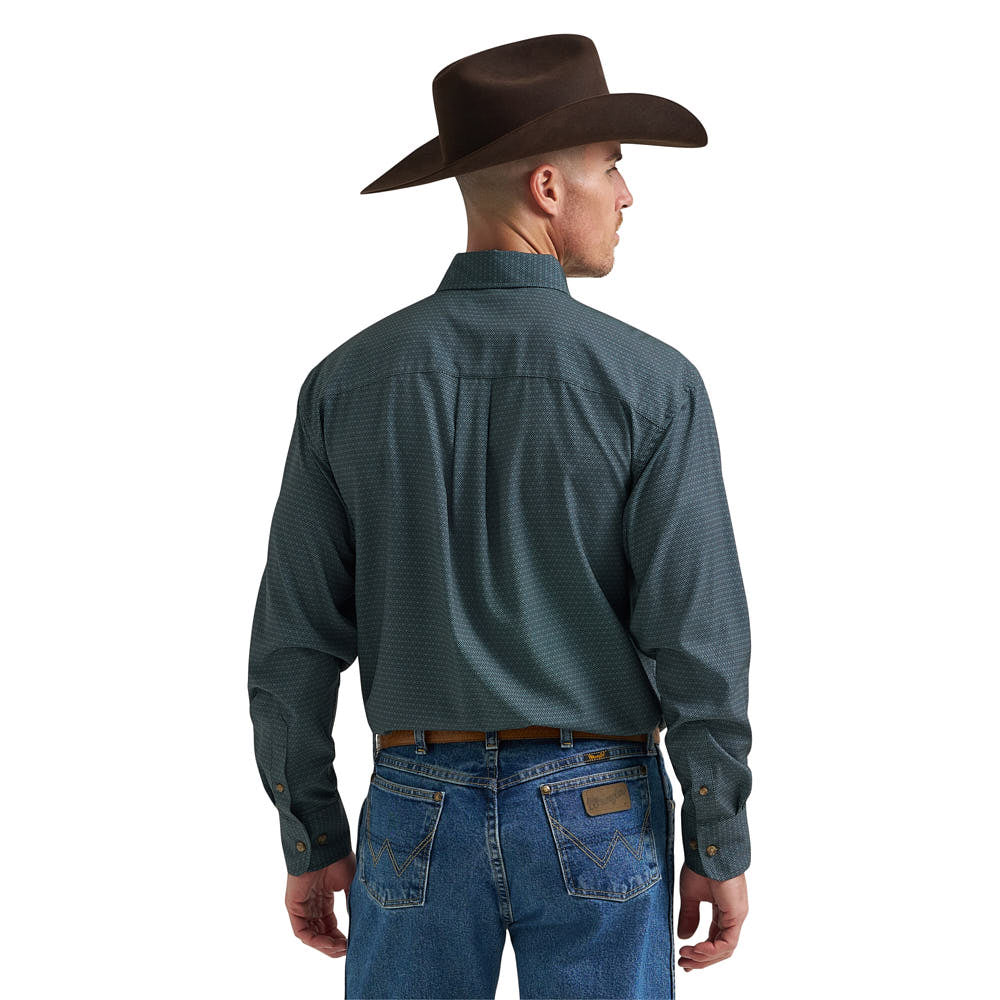 Wrangler George Strait Green Print Shirt — NRS