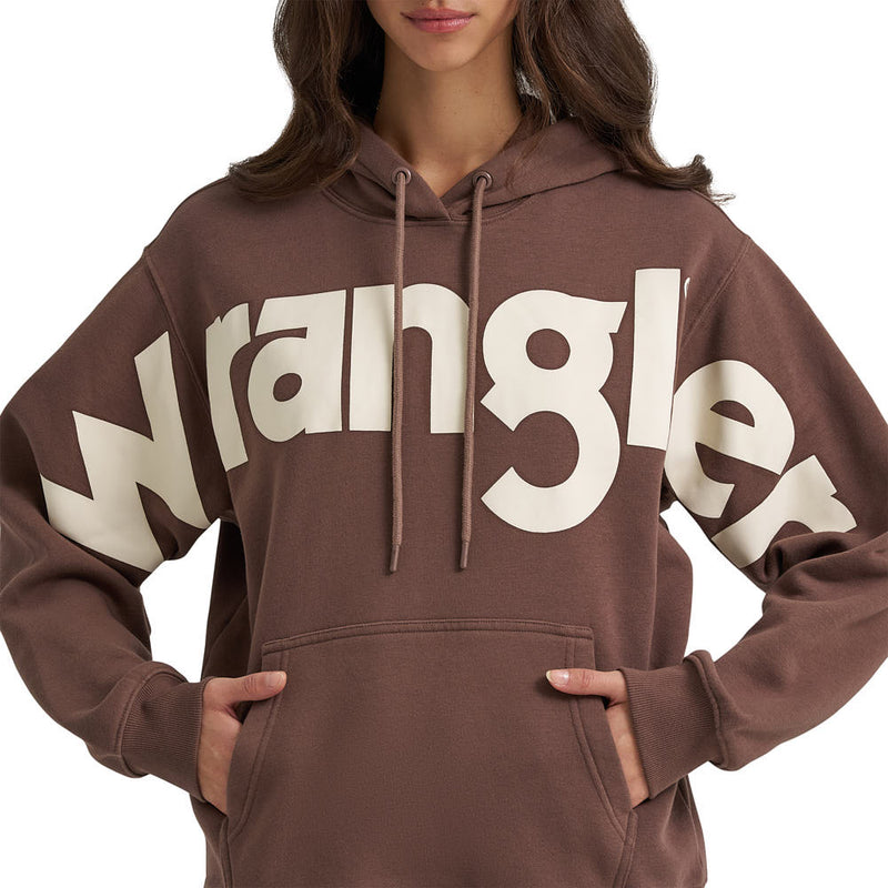Wrangler Women's Brown Large Logo Hoodie