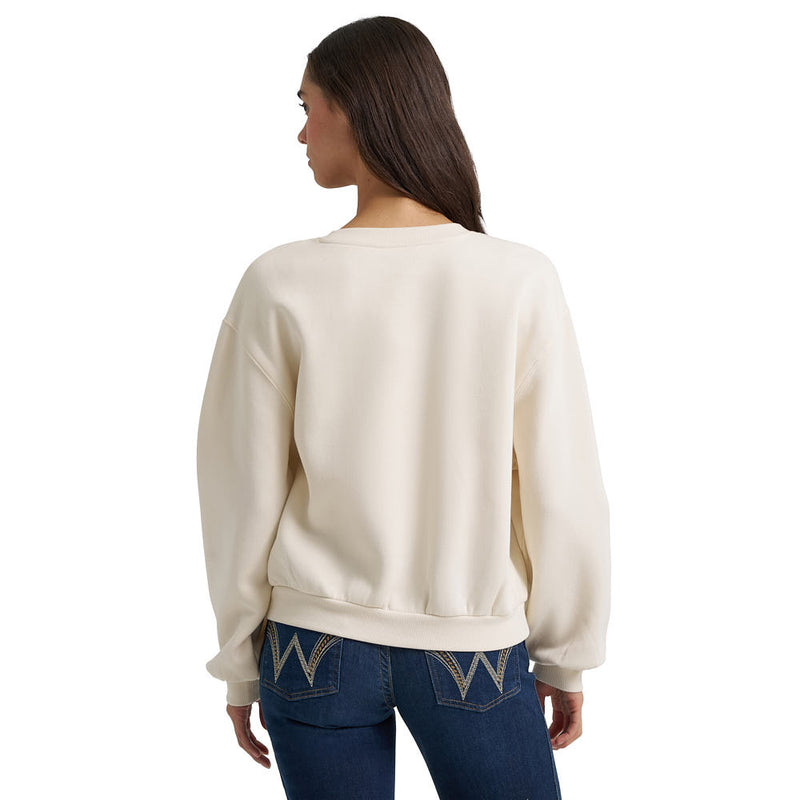 Wrangler Women's Cream Cowboy Boot Sweatshirt