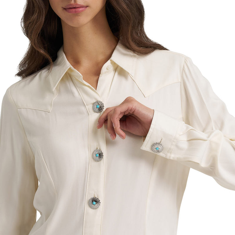 Wrangler Women's White Western Blouse