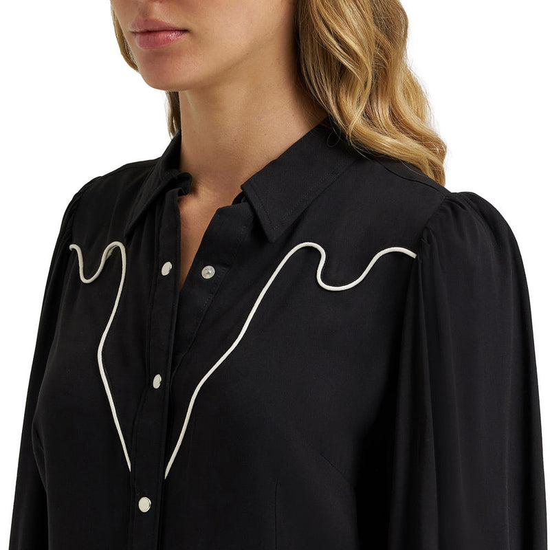 Wrangler Women's Black Western Blouse