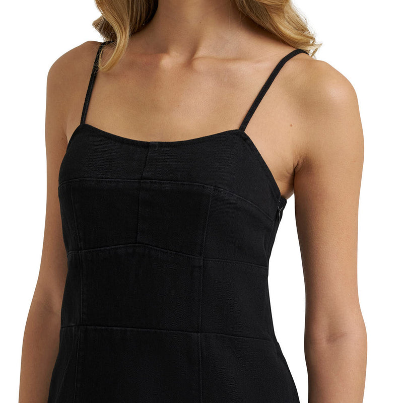 Wrangler Women's Black Denim Maxi Slit Dress