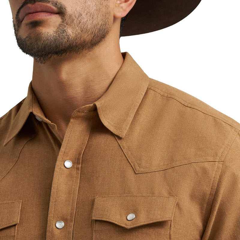 Wrangler Cody Johnson Brown Solid Shirt