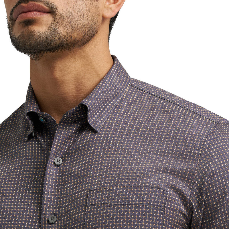 Wrangler Cody Johnson Navy & Brown Print Shirt