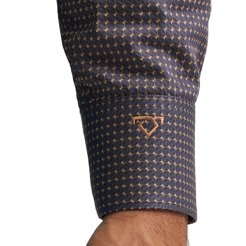 Wrangler Cody Johnson Navy & Brown Print Shirt