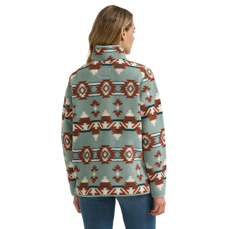 Wrangler Women's Blue Print Sherpa Pullover