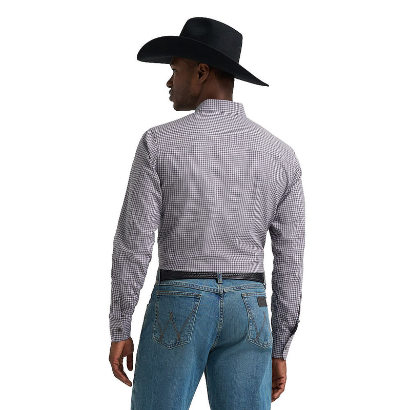 Wrangler Cody Johnson Grey & Purple Plaid Shirt