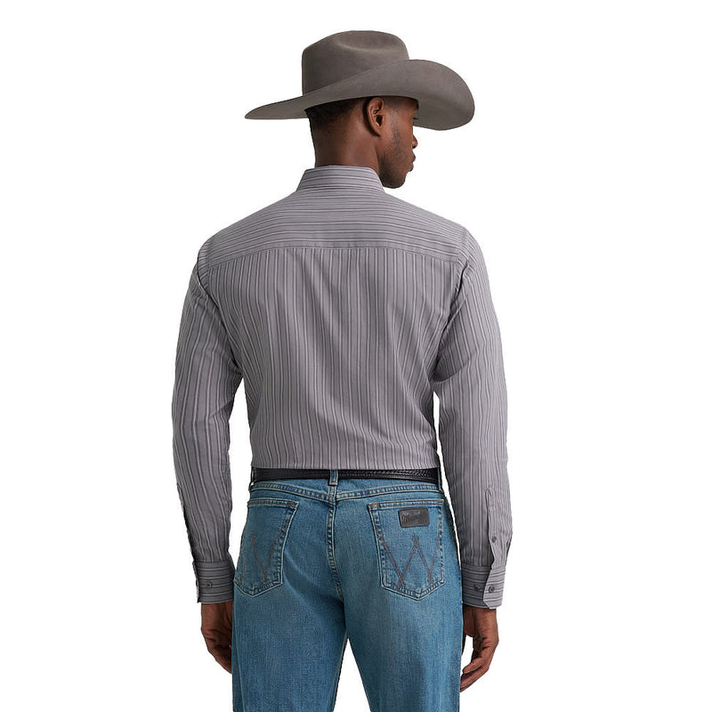 Wrangler Cody Johnson Grey & Purple Stripe Shirt