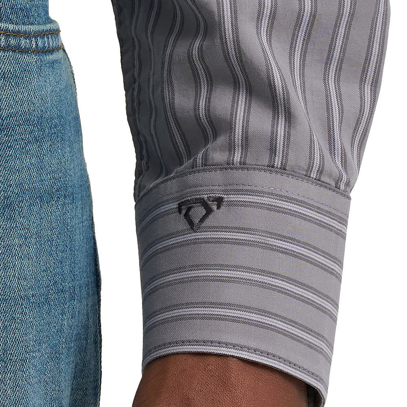 Wrangler Cody Johnson Grey & Purple Stripe Shirt