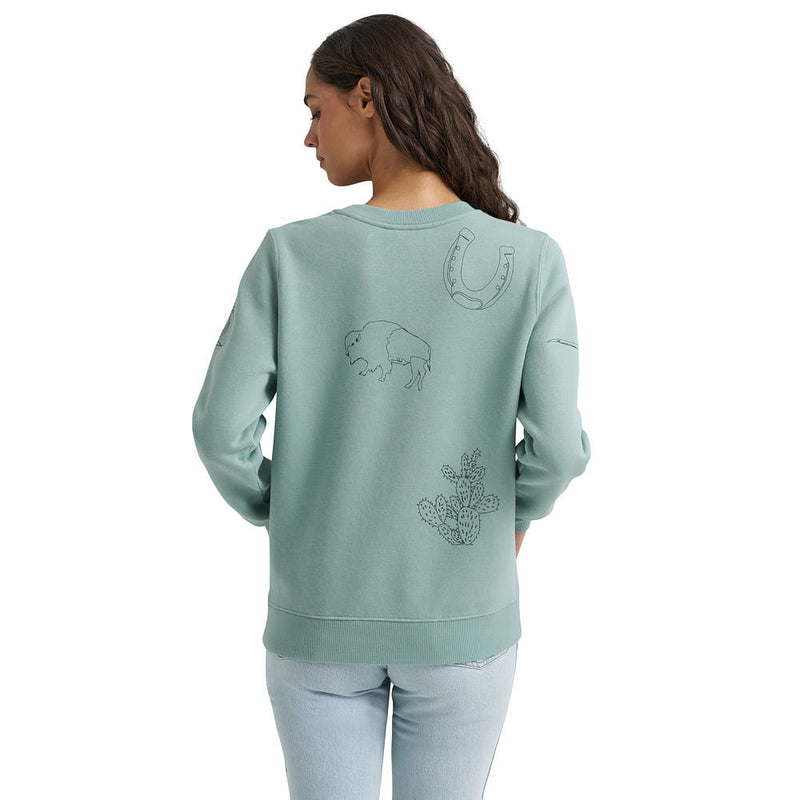 Wrangler Women's Blue Western Motif Sweatshirt