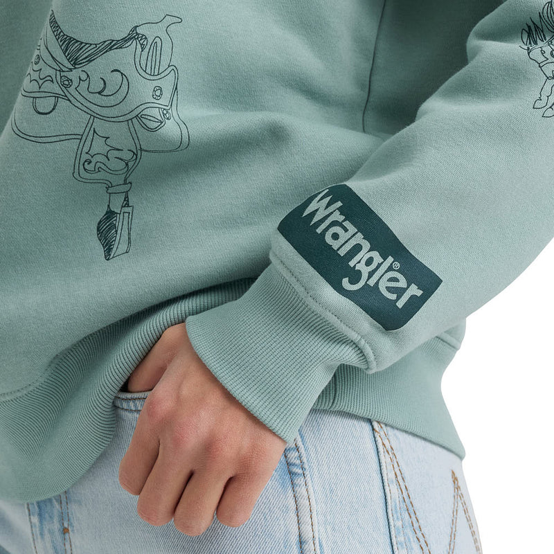 Wrangler Women's Blue Western Motif Sweatshirt