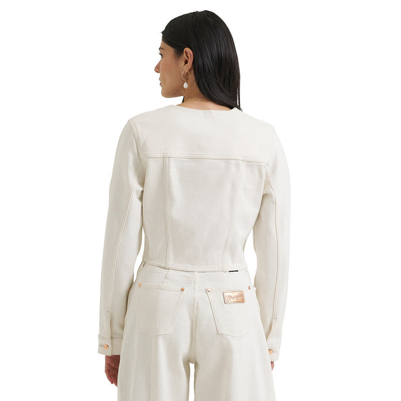 Wrangler Lainey Wilson Pleated Denim Pearl White Top