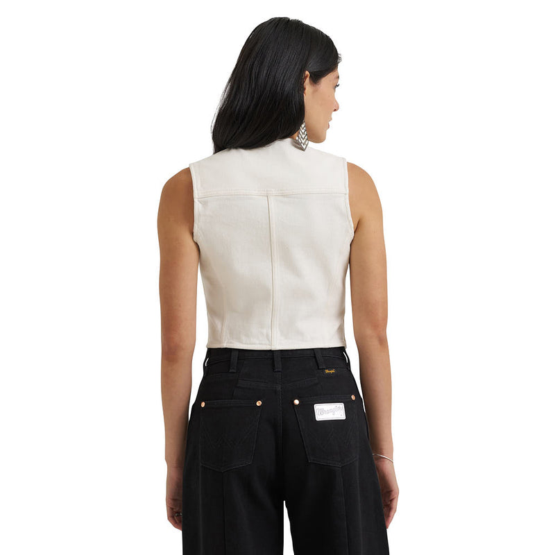 Wrangler Lainey Wilson White Iconic Denim Vest