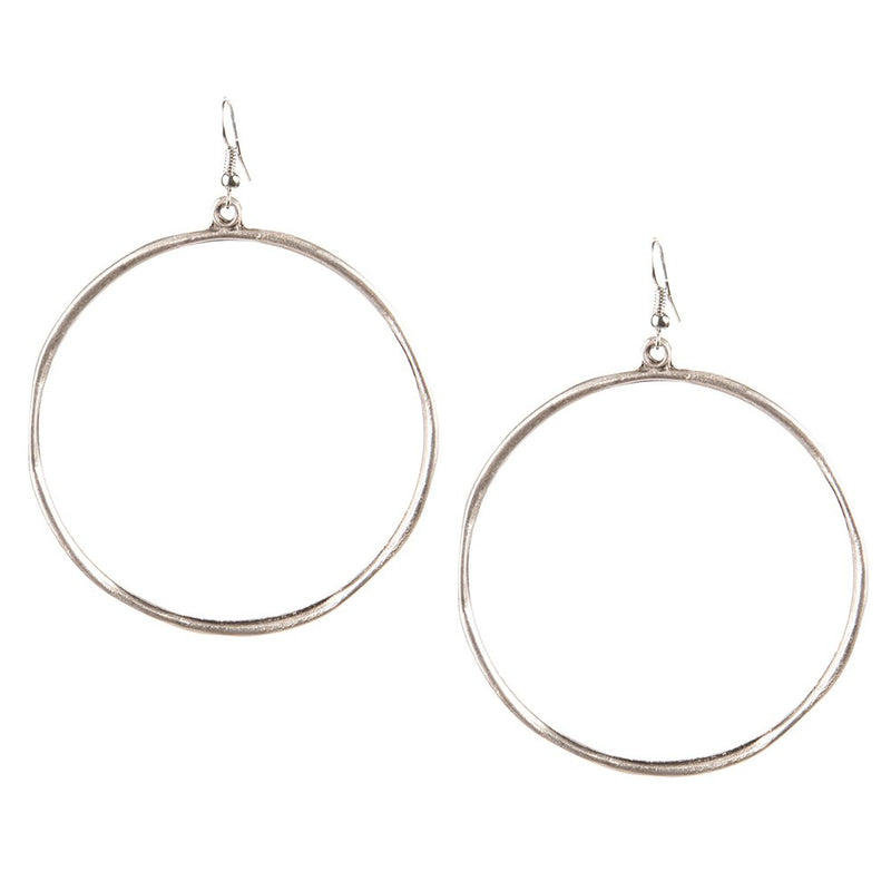 Large Silver Hoop Earrings