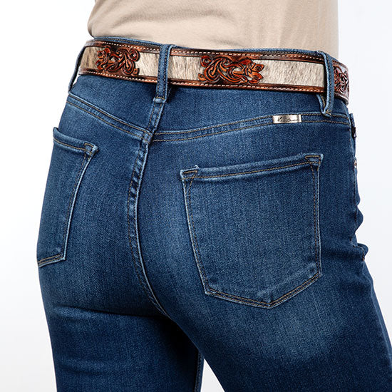 Kancan High Rise Dark Wash Straight Jeans