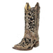Womens Brown Inlay With Studs Boot