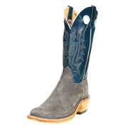 Men's Ride Ready Smoked Bacon Roughout 13" Navy Veal Top Square Toe Cowboy Boot