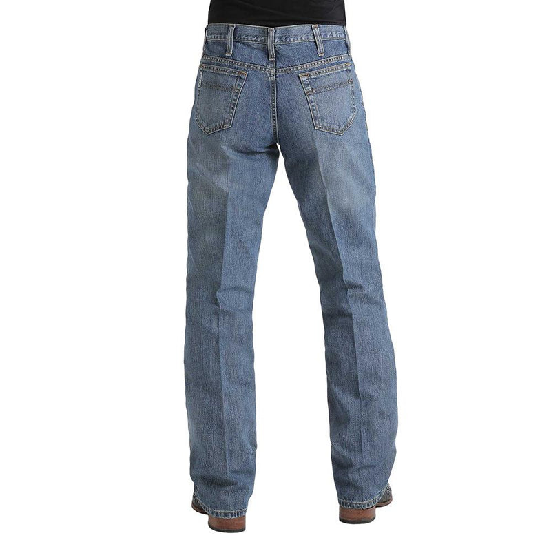 Men's White Label Mid Rise Light Stonewash Sandblasted Jeans
