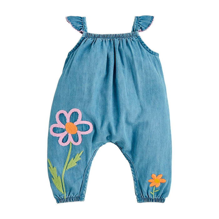 Mud Pie Girls Denim Floral Longall
