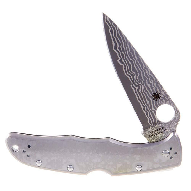 Spyderco Endura 4 Titanium Damascus Pocket Knife Large