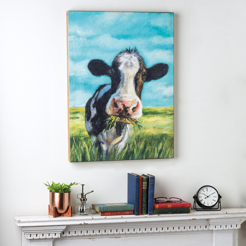 Primitives By Kathy Cow With A Mouthful Box Sign