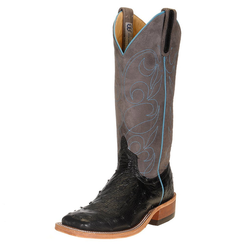 Women's Black Full Quill Ostrich with Smoked Bacon Top