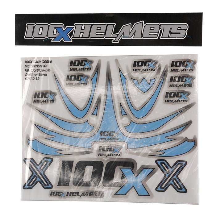 100 X Blue, Black, and Silver Sticker Set